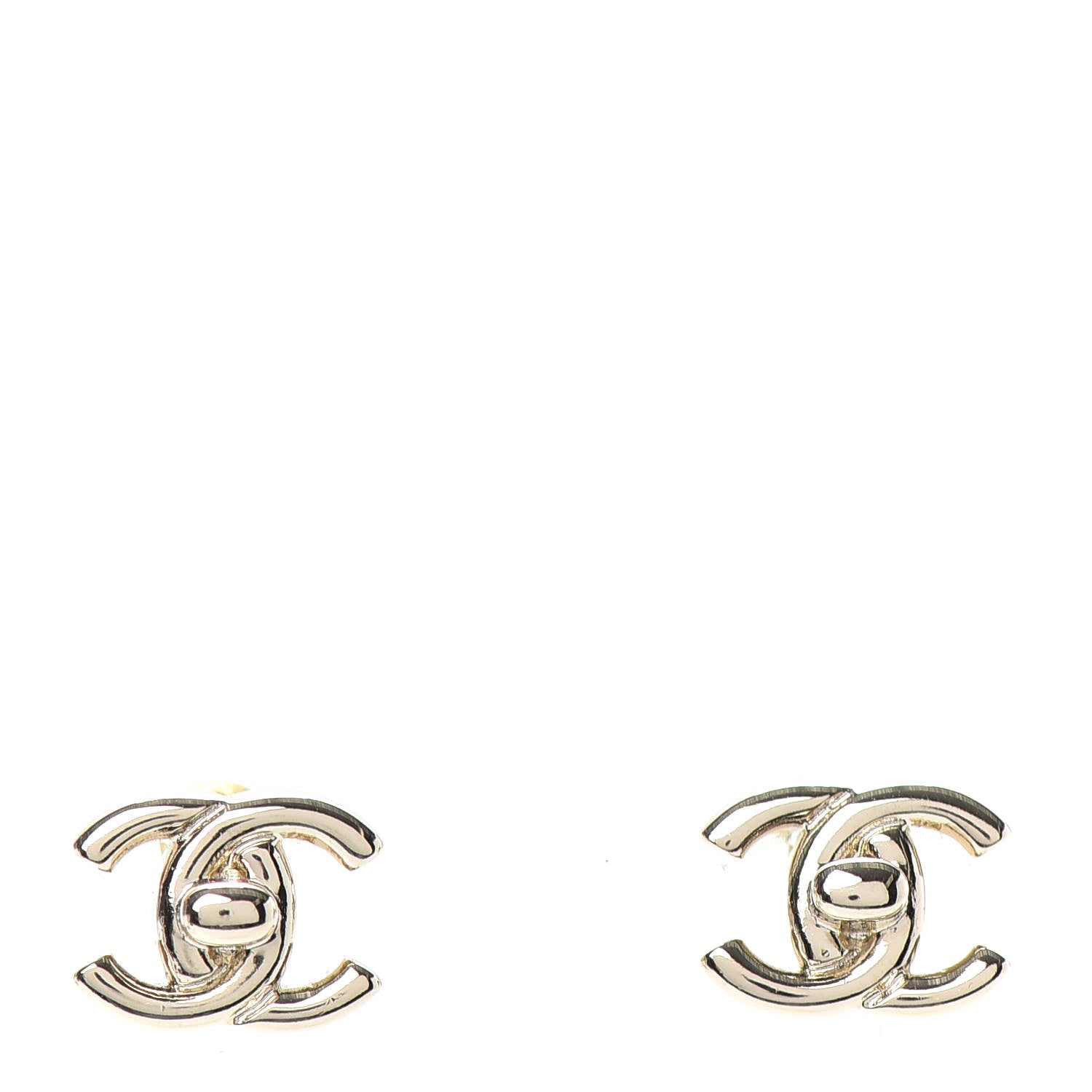 Chanel Metal CC Turnlock Earrings Gold 1 of 4
