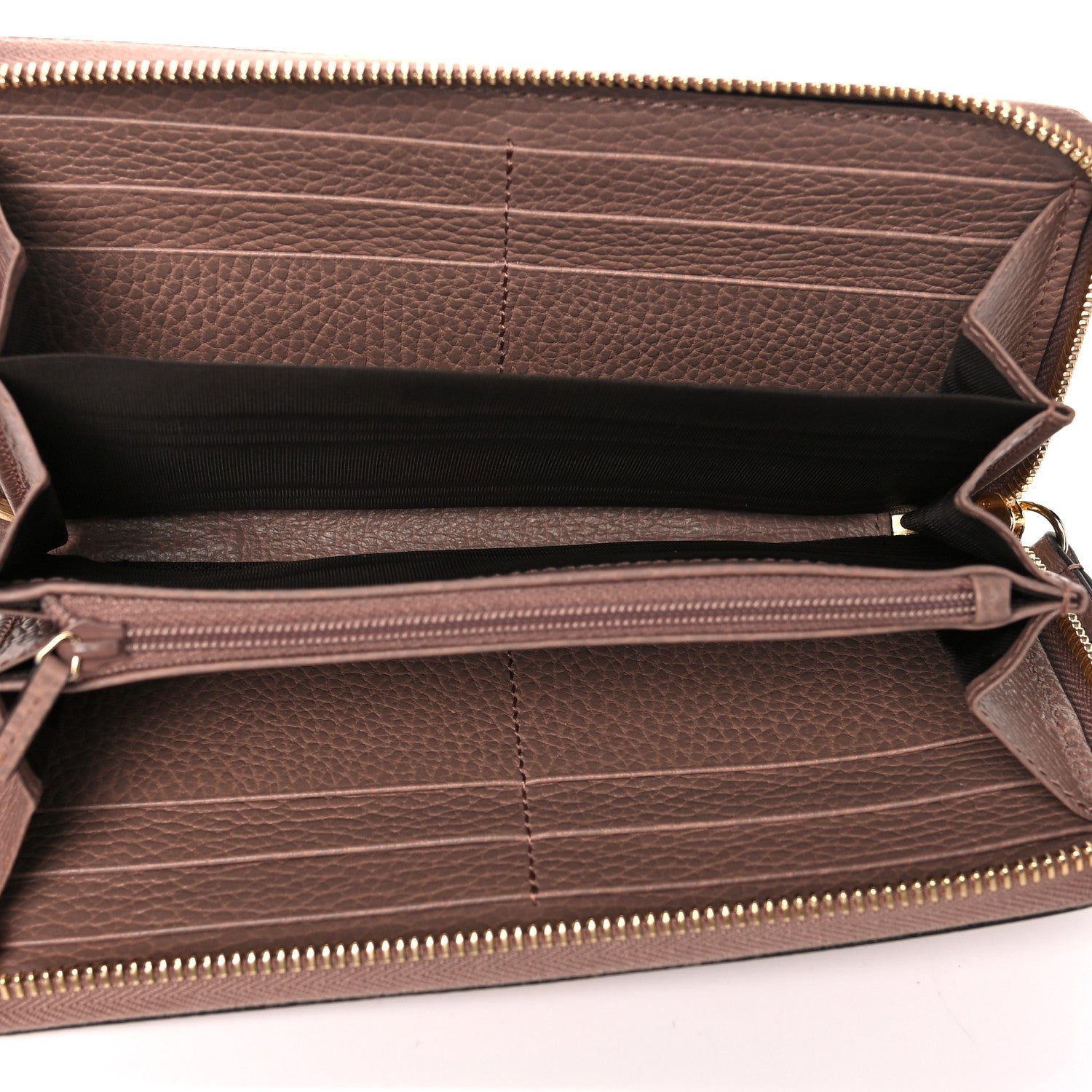 Gucci Dollar Calfskin GG Supreme Monogram GG Marmont Zip Around Wallet Porcelain Rose Beige Ebony 7 of 10