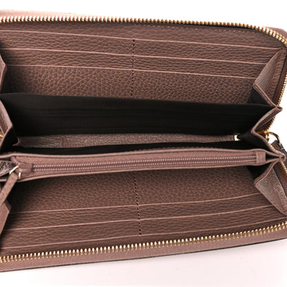 Gucci Dollar Calfskin GG Supreme Monogram GG Marmont Zip Around Wallet Porcelain Rose Beige Ebony 7 of 10