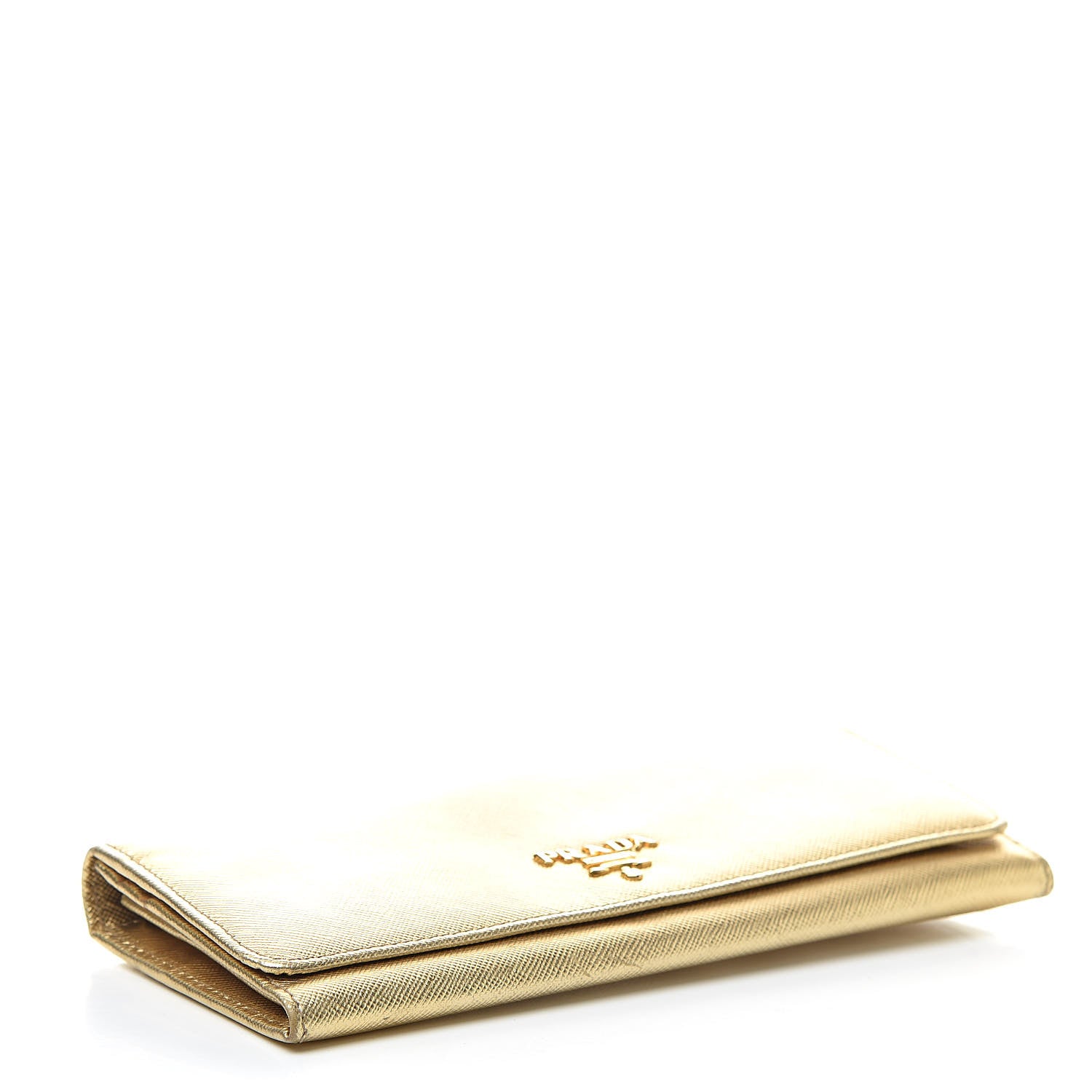 Prada Metallic Saffiano Metal Continental Flap Wallet Platino 4 of 13