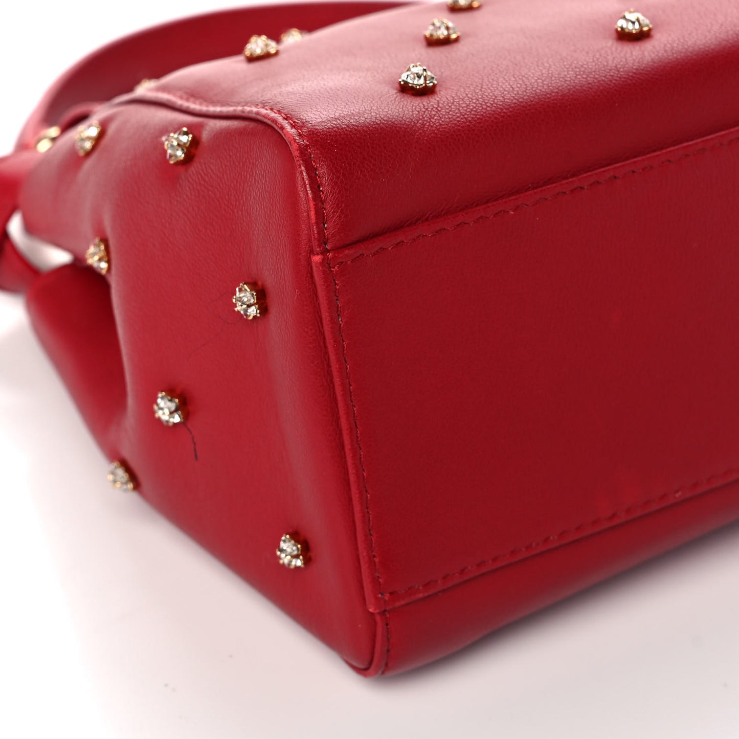 Nappa Crystal Stars Studded XS Peekaboo Iconic Satchel Fragola