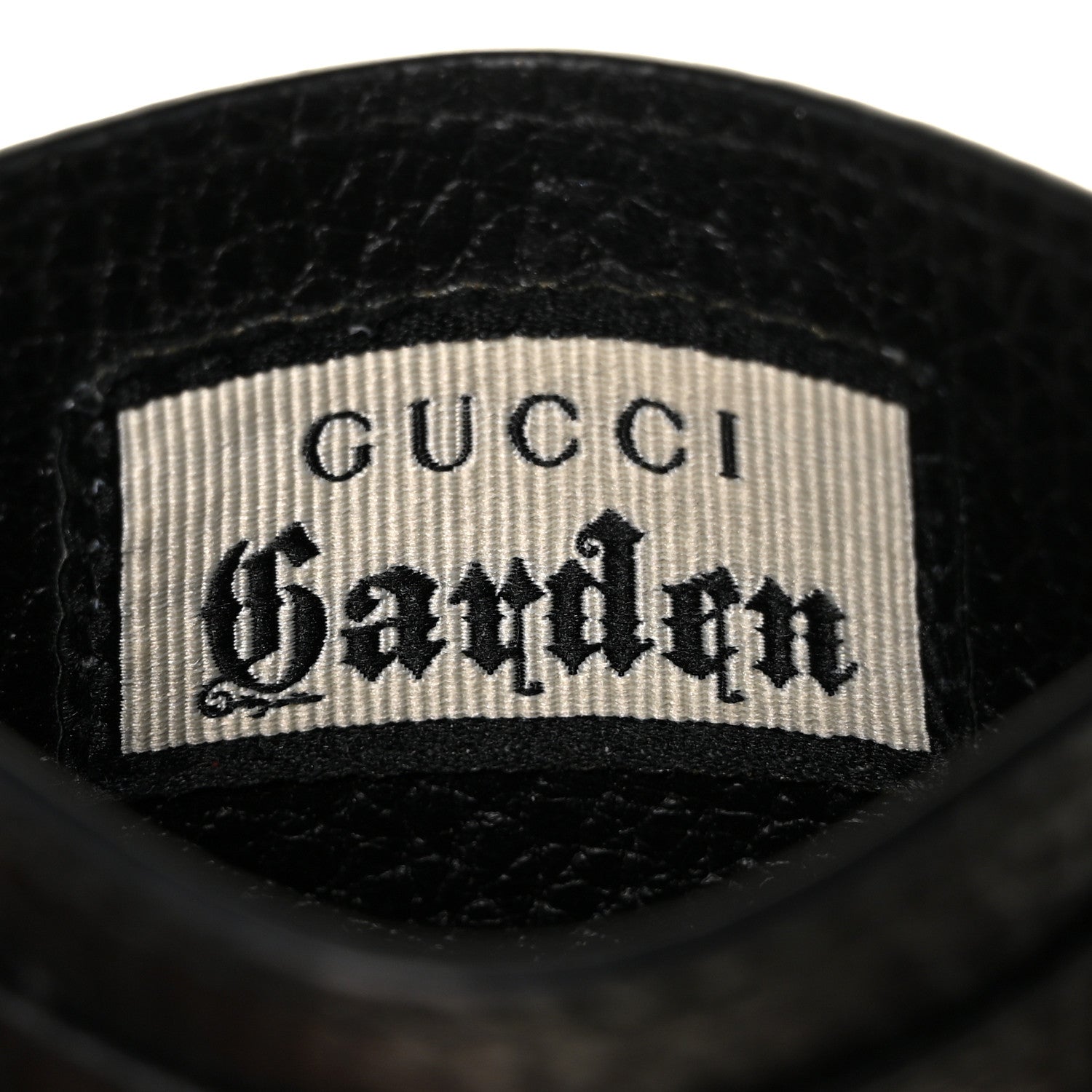 Gucci Calfskin Garden Bat Card Holder Black 6 of 9