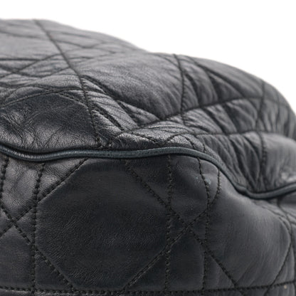 Christian Dior Lambskin Cannage Drawstring Bag Black 7 of 19