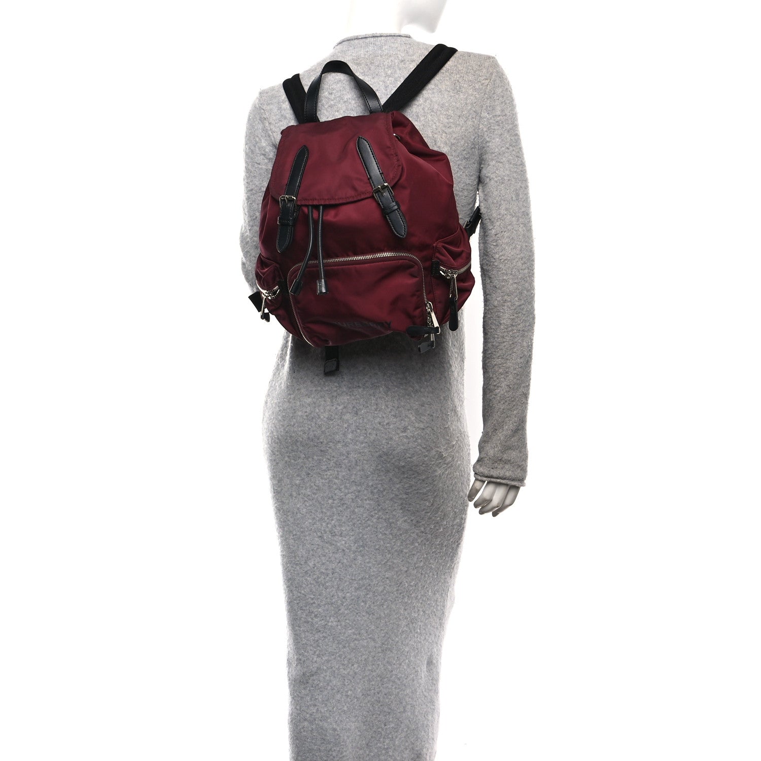 Burberry Nylon Medium Rucksack Backpack Burgundy Red 2 of 12