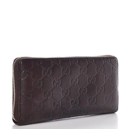 Gucci Guccissima Margaux Calfskin Metal Bar Zip Around Wallet Chocolate 3 of 11