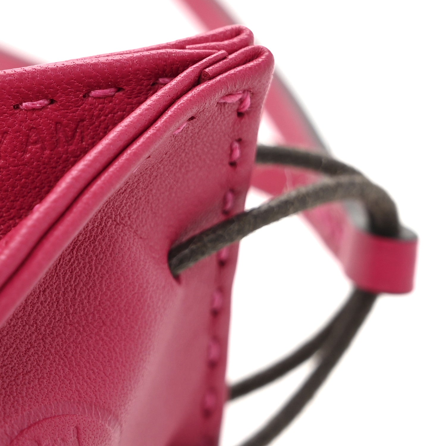 Hermes Milo Lambskin Swift Shopping Bag Charm Rose Mexico 5 of 5