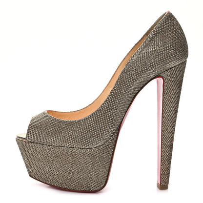 Christian Louboutin Glitter Fabric Altareva 160 Pumps 39.5 Gold 1 of 11