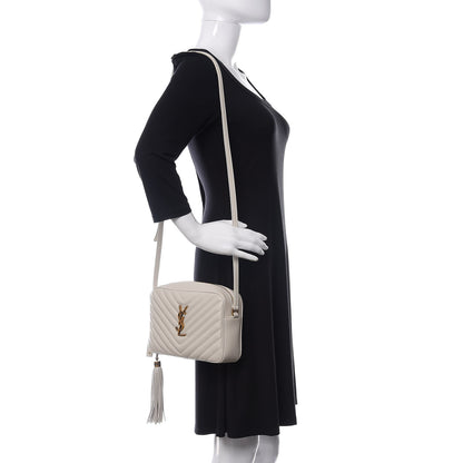 Saint Laurent Calfskin Matelasse Monogram Lou Camera Bag Crema Soft 2 of 9