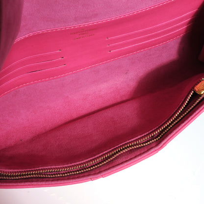 Louis Vuitton Calfskin Embossed Courtney Pochette Clutch Fuchsia 7 of 7