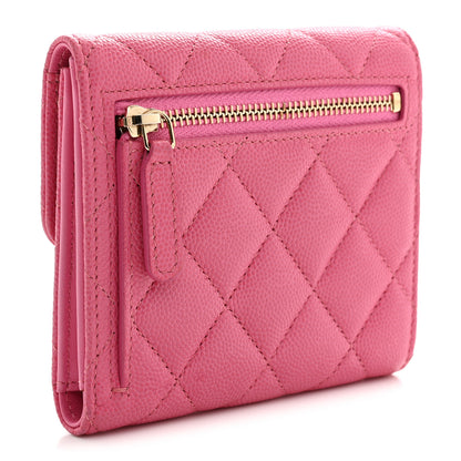 Chanel Caviar Quilted Compact Flap Wallet Pink 3 of 8