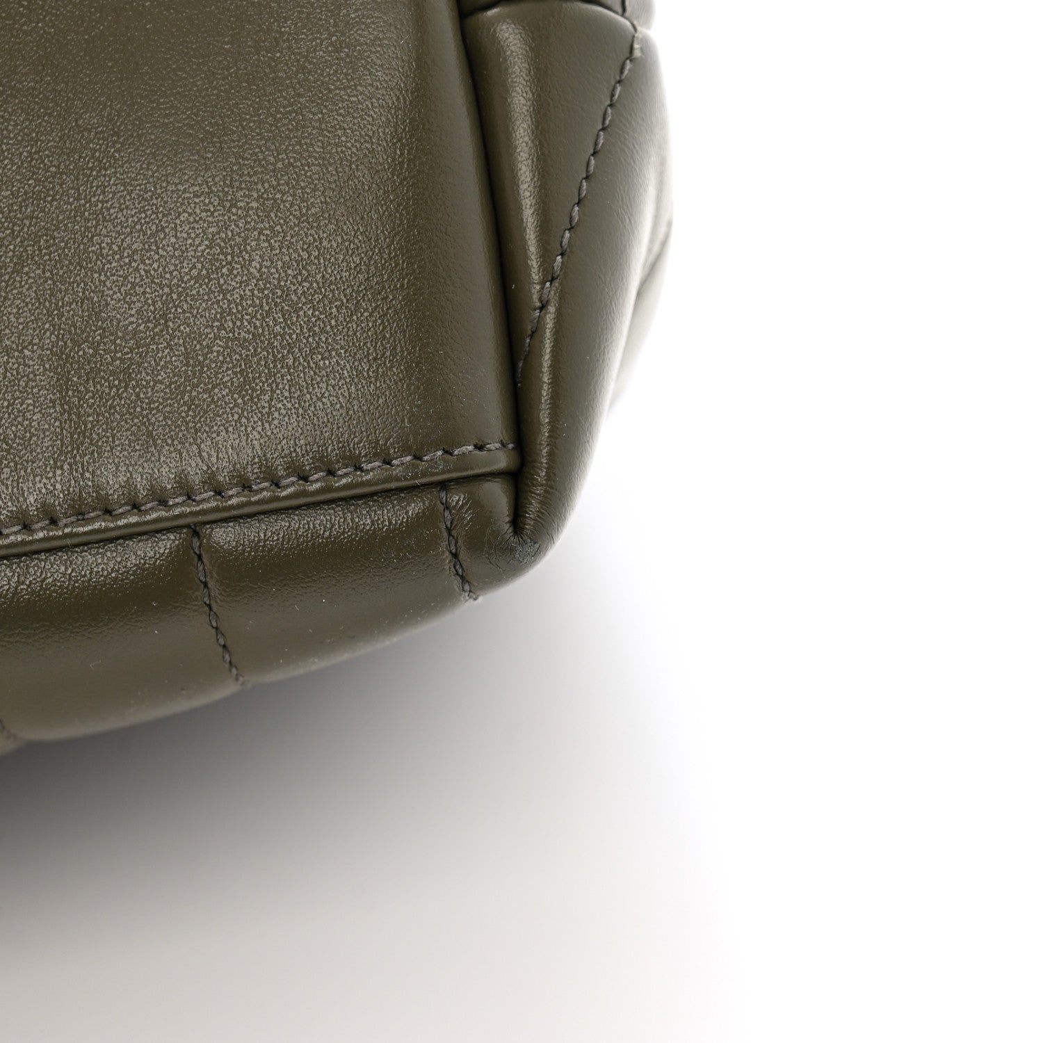 Saint Laurent Calfskin Y Quilted Monogram Medium Loulou Chain Satchel Grey Kaki 13 of 15