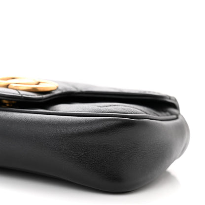 Gucci Calfskin Matelasse Super Mini GG Marmont Shoulder Bag Black 10 of 11