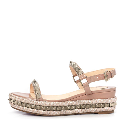 Christian Louboutin Calfskin Cubiste Pyraclou 60 Platform Sandals 39 Nude 1 of 9