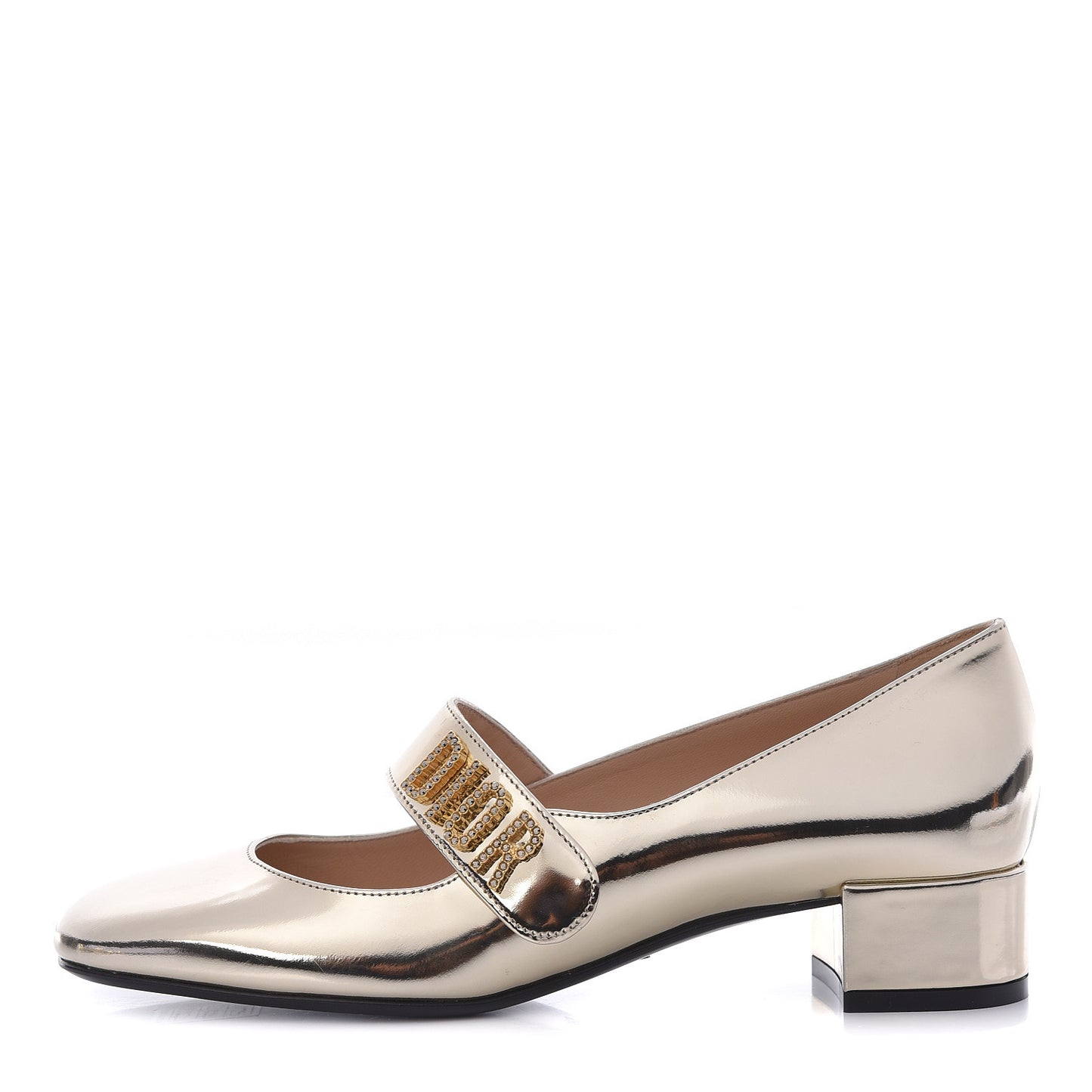 Mirror Finish Calfskin Baby-D Ballet Pumps 36.5 Stardust Gold