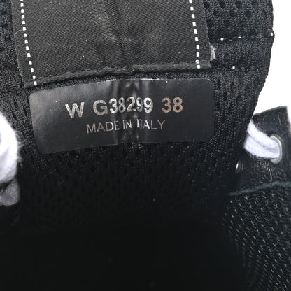 Chanel Mesh Suede Grained Calfskin Womens CC Sneakers 38 Black White 7 of 8