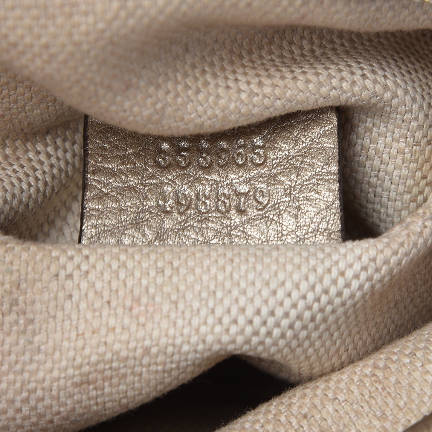 Metallic Pebbled Calfskin Mini Soho Chain Bag Golden Beige