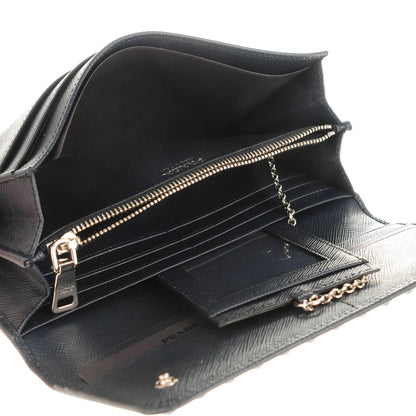 Prada Saffiano Crystal Studded Continental Flap Travel Wallet Baltico 5 of 7