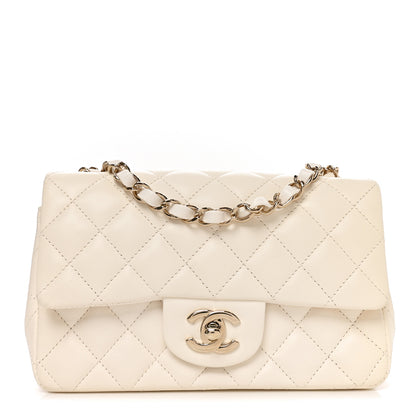 Chanel Lambskin Quilted Mini Rectangular Flap White 1 of 10