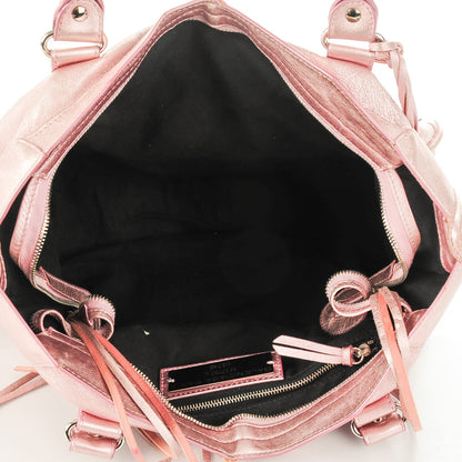 Balenciaga Metallic Agneau Classic Silver Hardware S City Sparkle Pale Rose 5 of 16