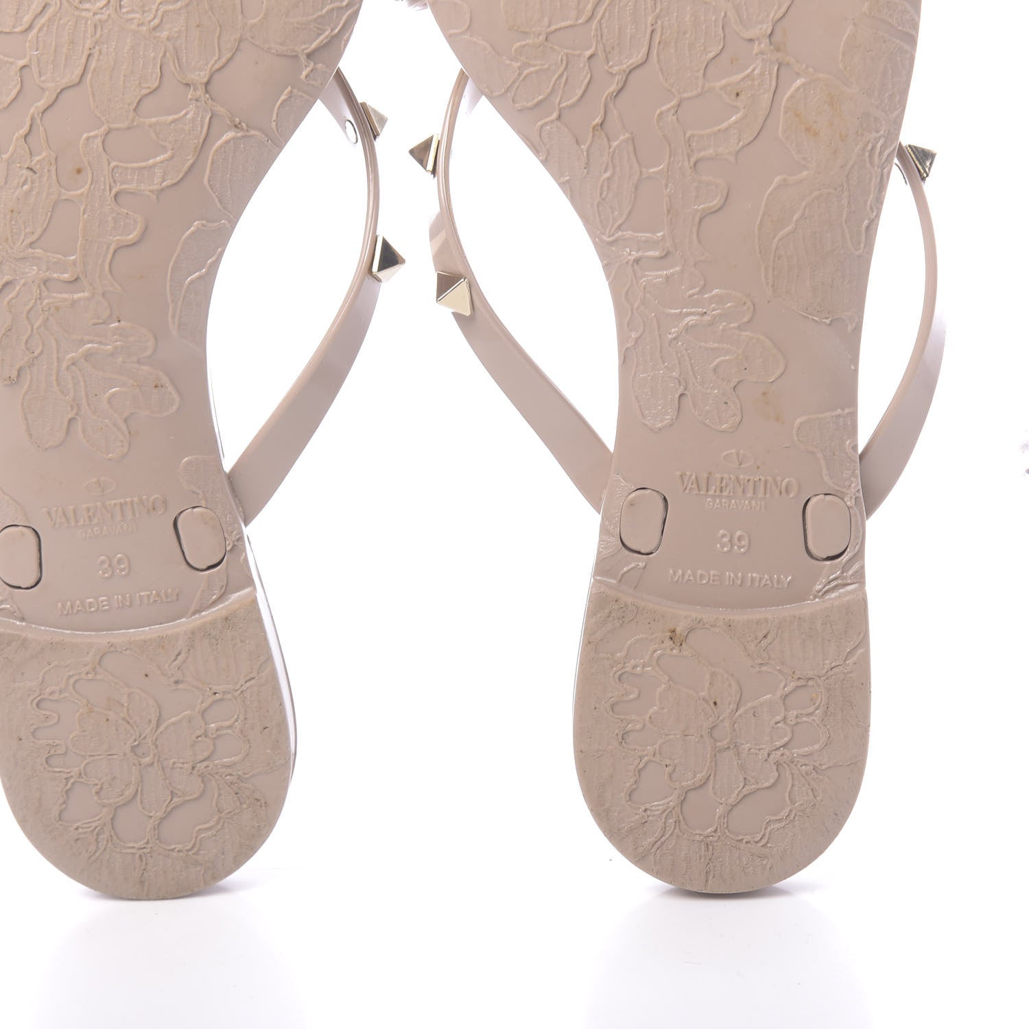 Valentino Garavani PVC Jelly Rockstud Bow Thong Sandals 39 Poudre 9 of 10