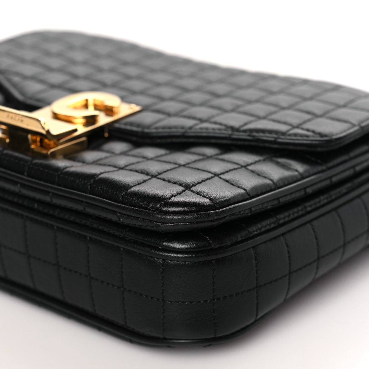 Calfskin Quilted Small C Bag Black