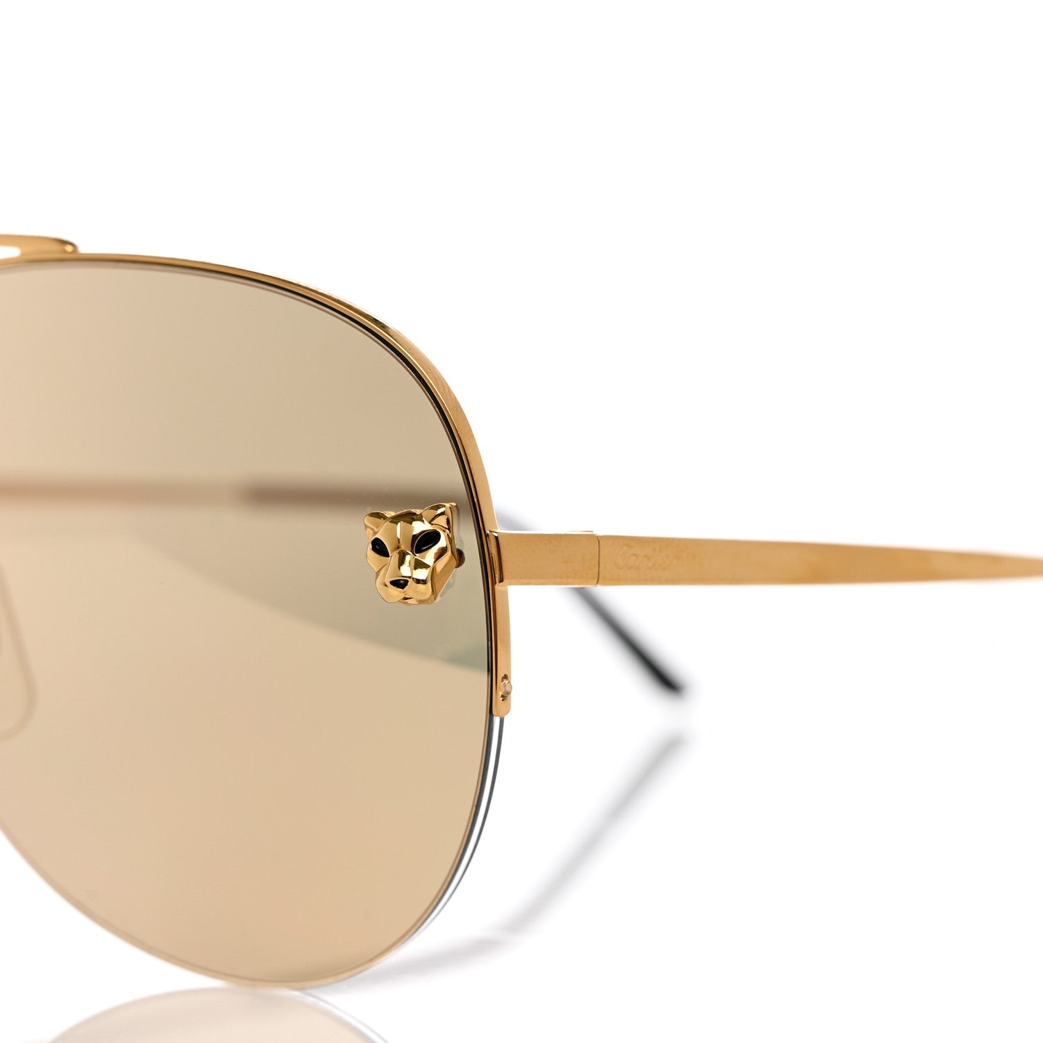 Cartier Santos de Cartier Aviator Sunglasses CT0065S Gold 7 of 8