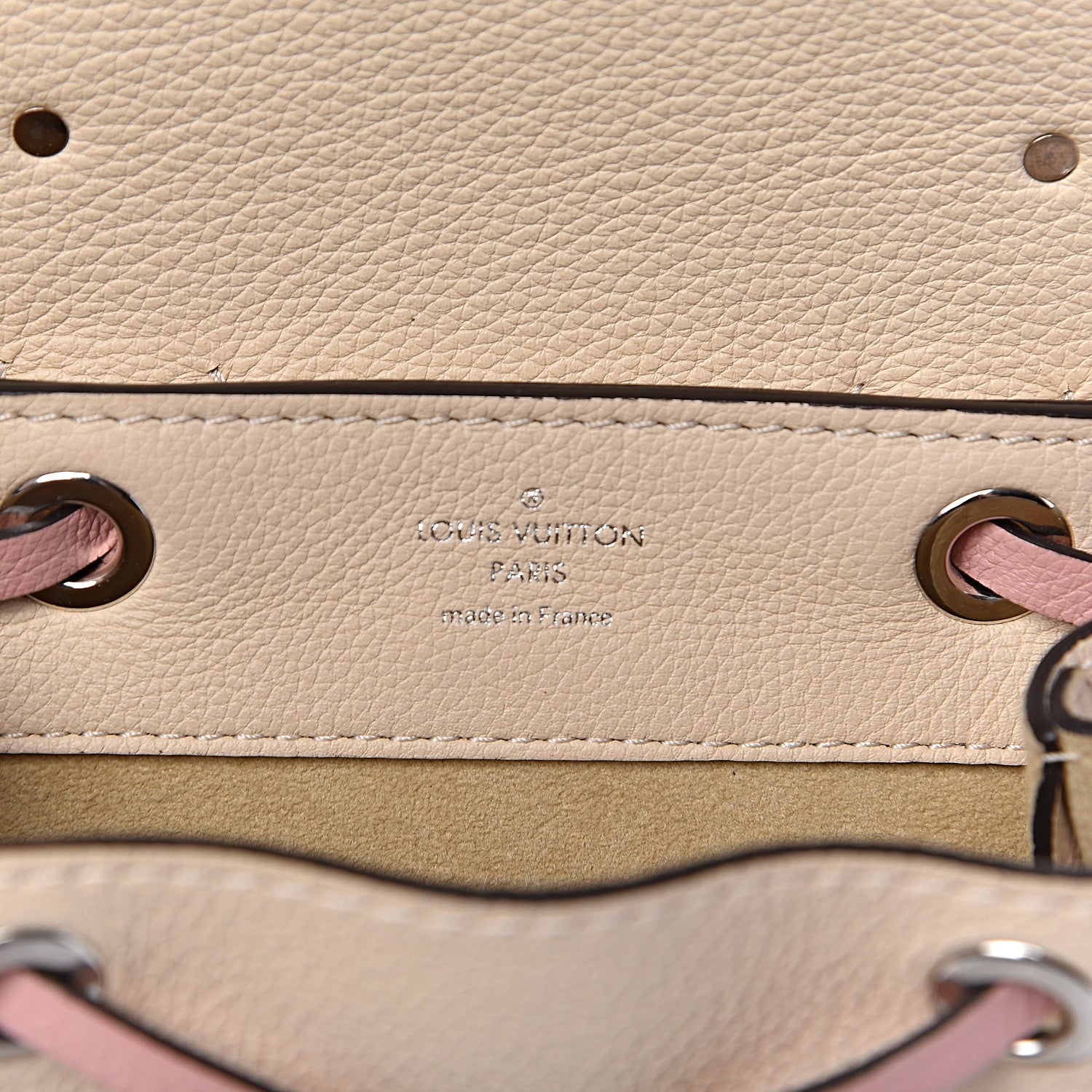 Louis Vuitton Calfskin Flowers Lockme Mini Backpack Creme 6 of 10