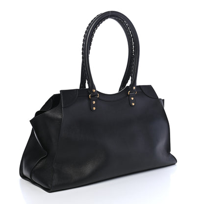 Balenciaga Grained Calfskin Neo Classic Gold Hardware Large Top Handle Bag Black 2 of 8