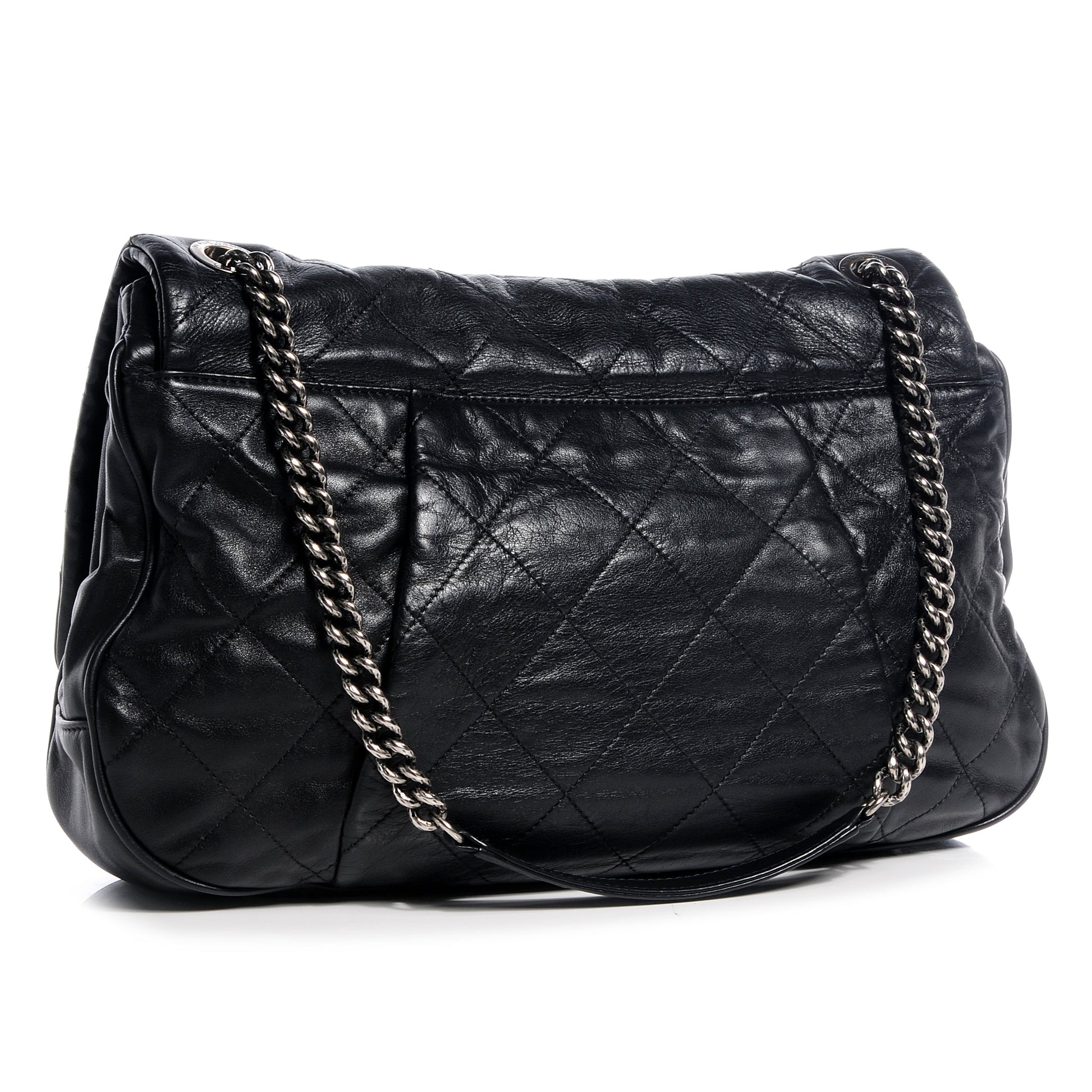 Chanel Calfskin Coco Pleats Flap Black 3 of 8