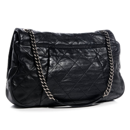 Chanel Calfskin Coco Pleats Flap Black 3 of 8