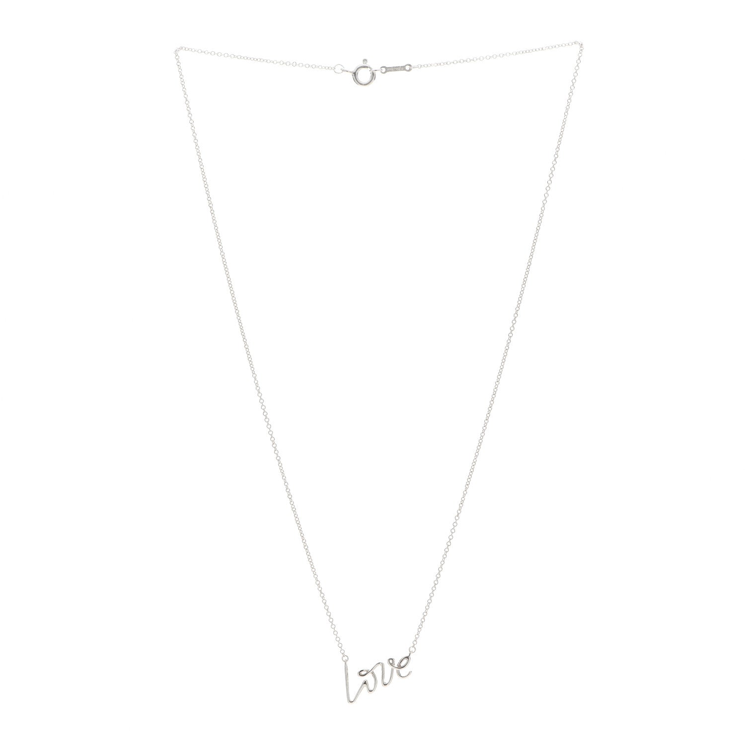 Tiffany Sterling Silver Paloma Picasso Graffiti Love Pendant Necklace 3 of 5