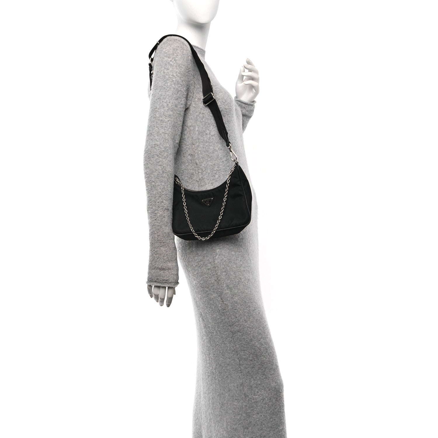 Prada Nylon Re-Edition 2005 Shoulder Bag Black 2 of 10