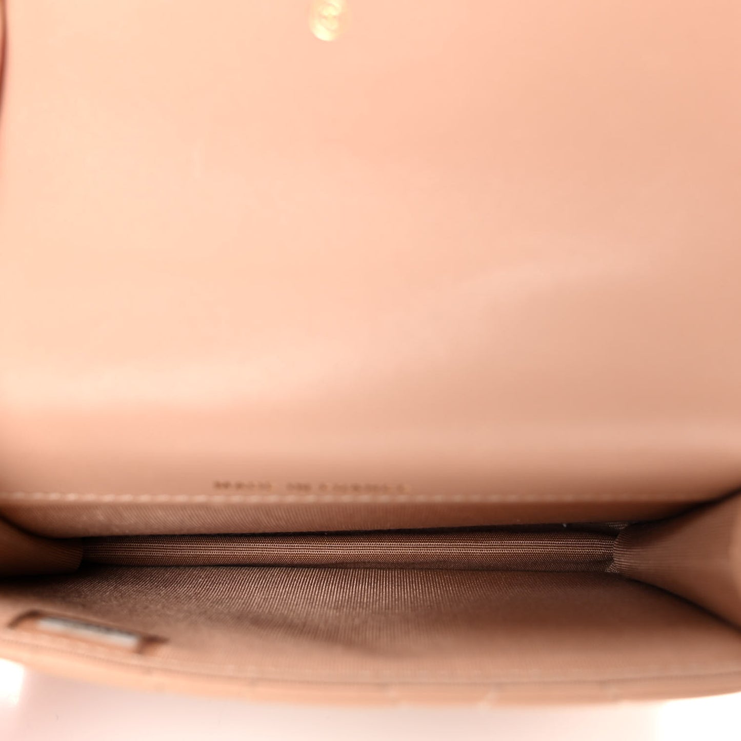 Lambskin Quilted Top Handle Flap Coin Purse With Chain Beige