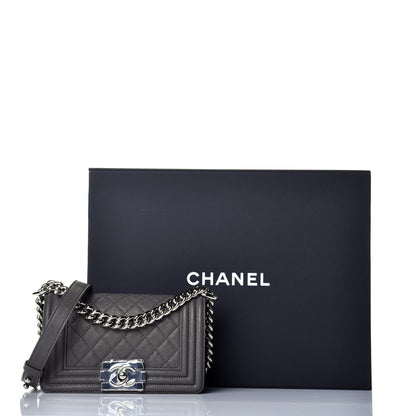 Chanel Caviar Quilted Small Boy Flap Grey 10 of 10