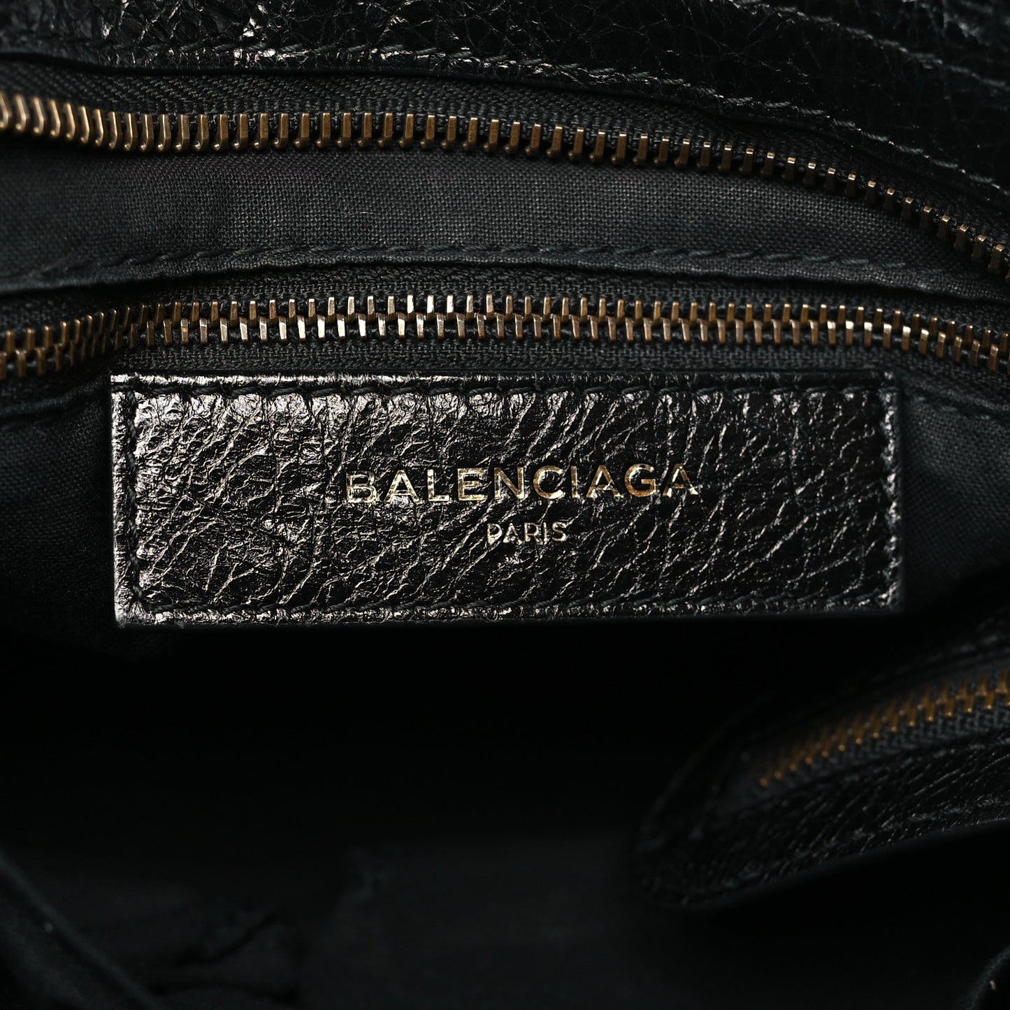 Agneau Classic Hardware S City Logo Strap Black White