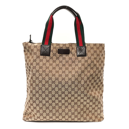 Gucci GG Monogram Large Web Handle Vertical Tote Dark Brown 1 of 11