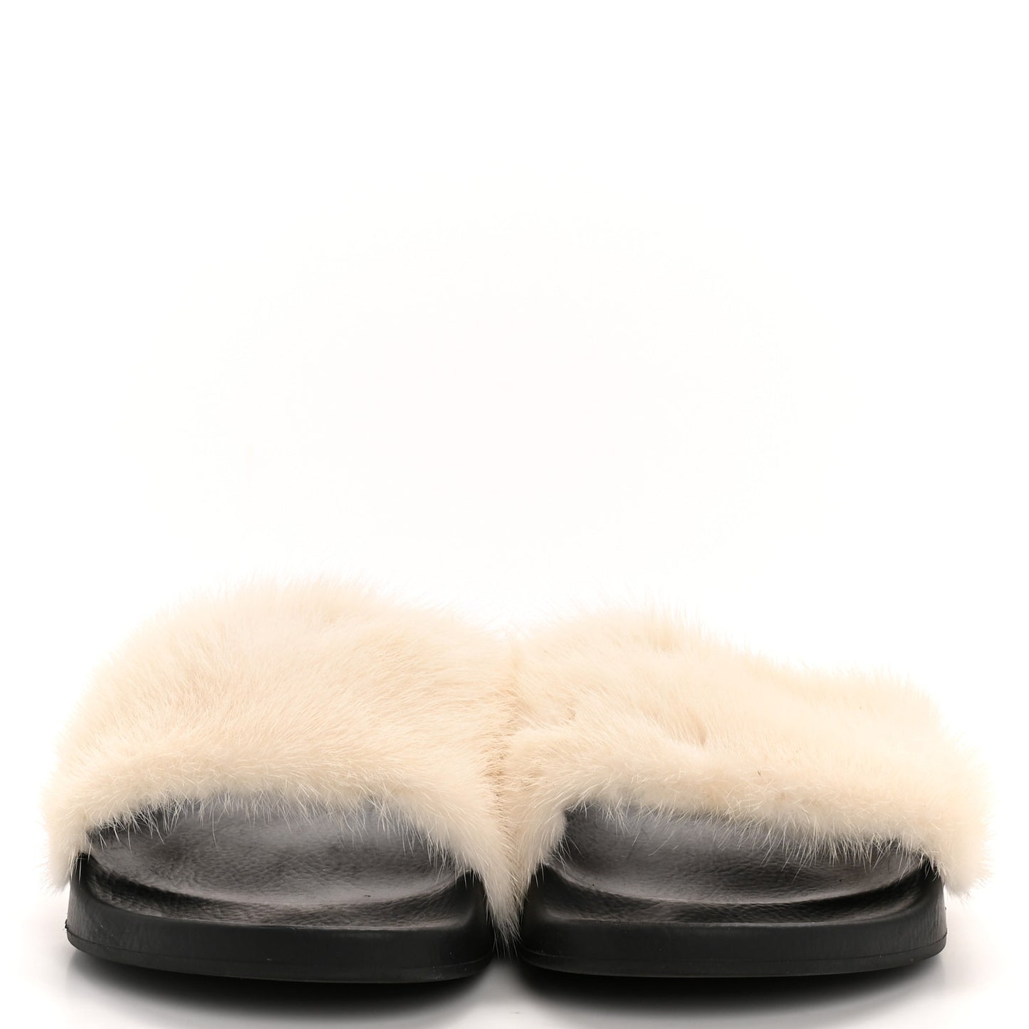 Mink Rubber Slide Sandals 39 White