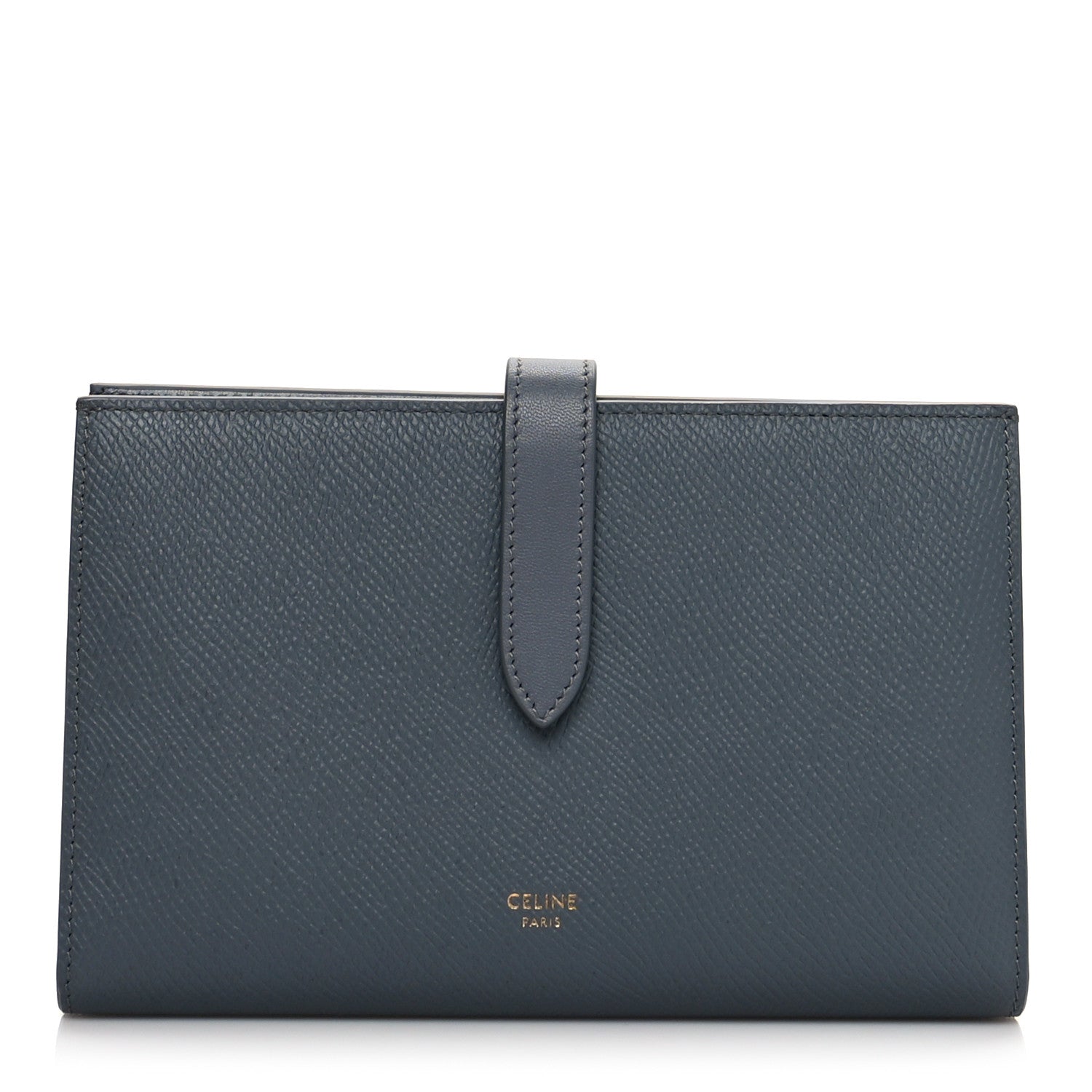 Celine Grained Calfskin Large Multifunction Strap Wallet Medium Grey 1 of 8