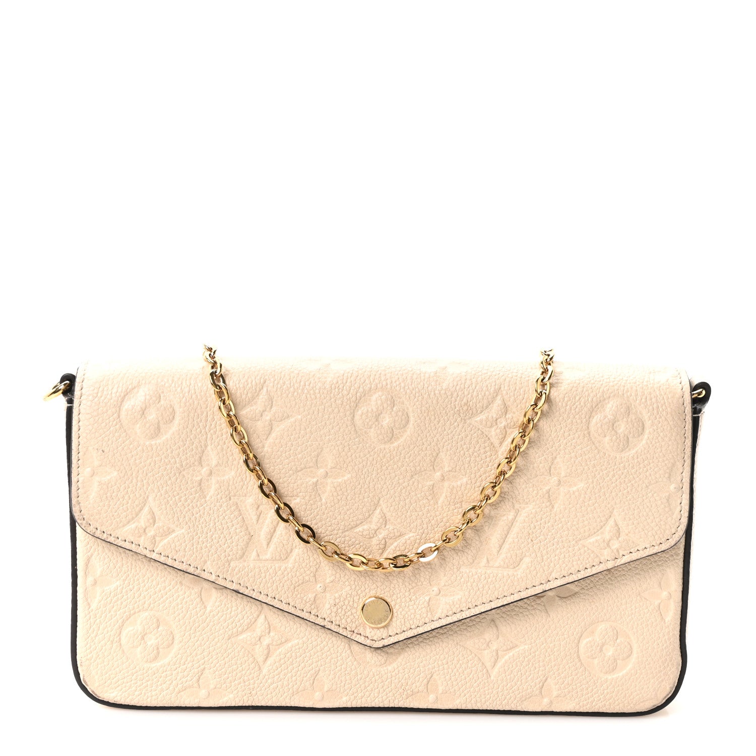 Louis Vuitton Empreinte Pochette Felicie Chain Wallet Cream 1 of 12