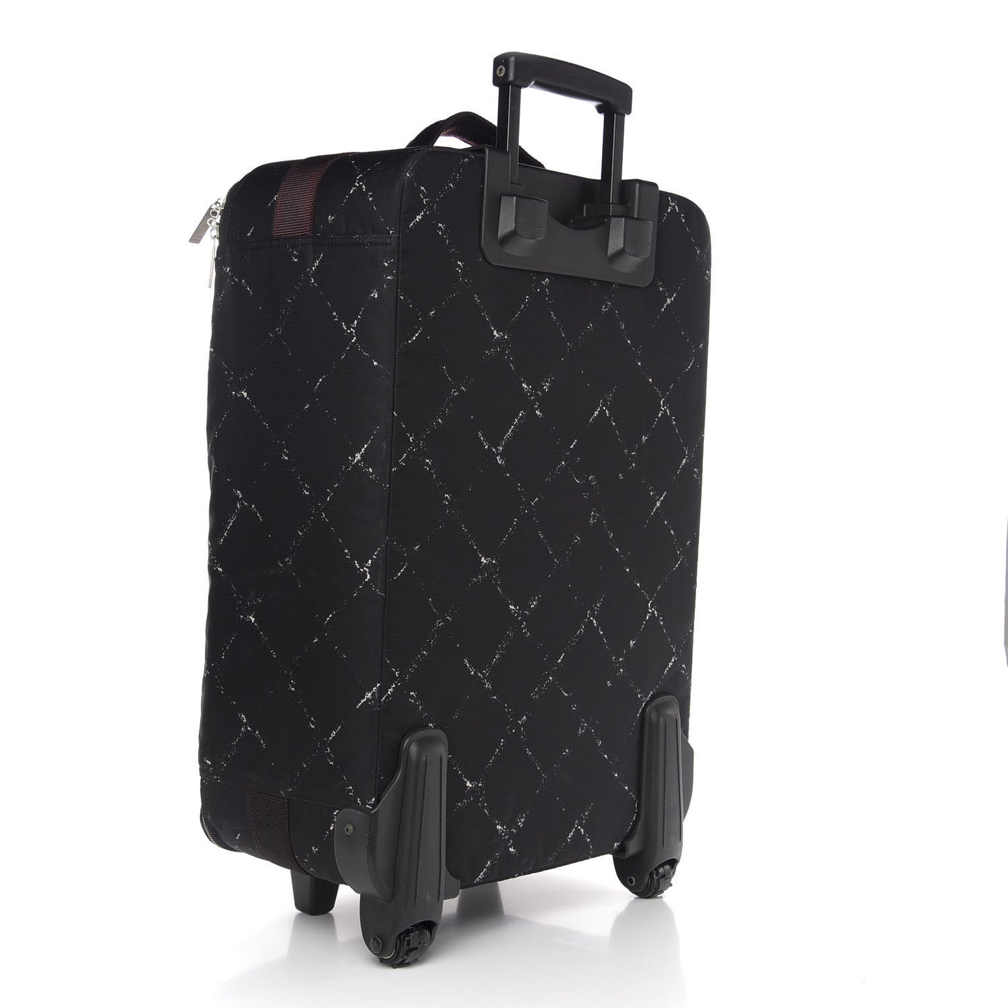 Nylon Travel Trolley Rolling Luggage Black
