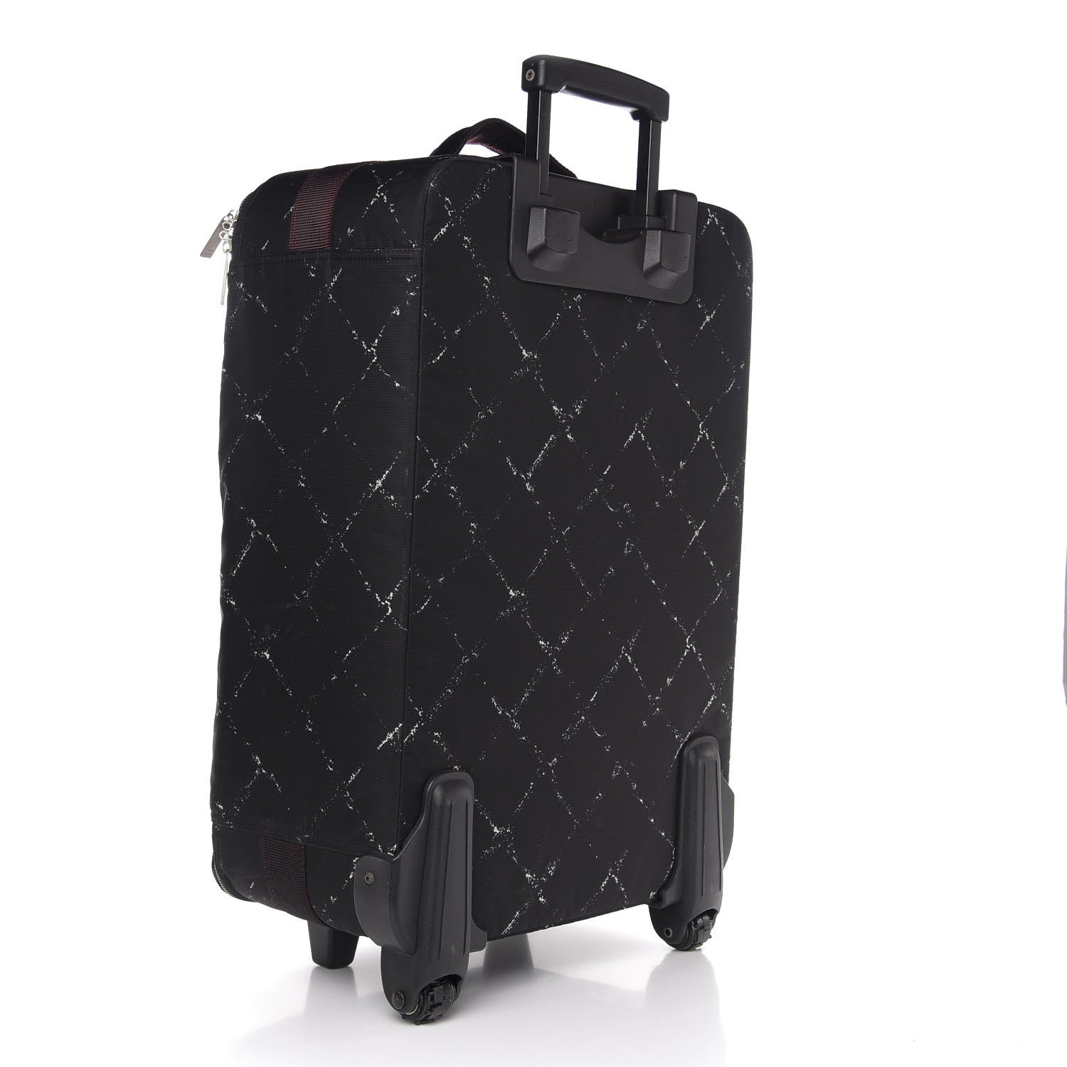 Chanel Nylon Travel Trolley Rolling Luggage Black 2 of 12
