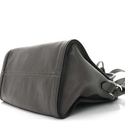 Alexander McQueen Pebbled Calfskin Small Skull Padlock Zip Around Tote Dark Grey 10 of 10