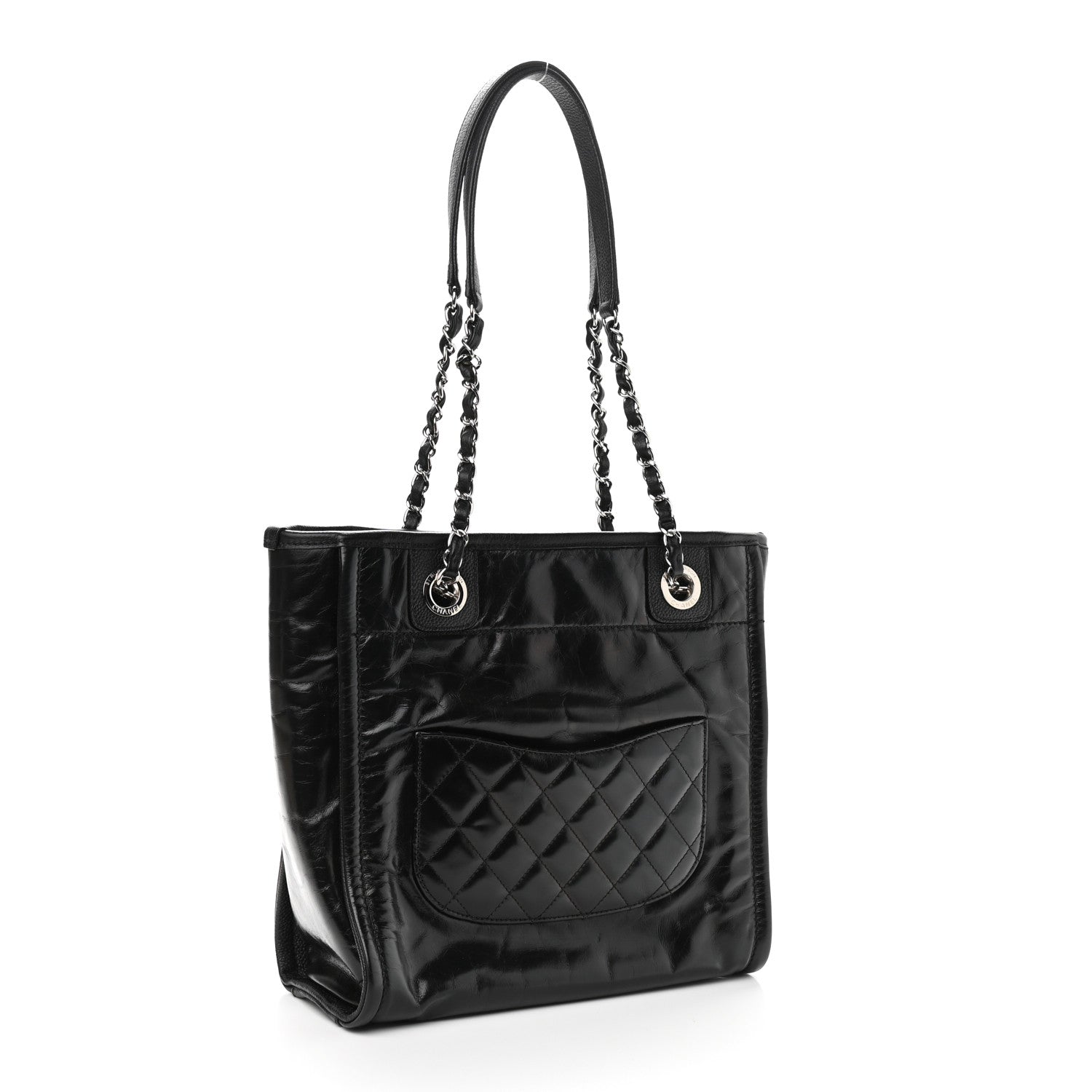 Chanel Glazed Calfskin Mini Deauville Tote Black 3 of 9