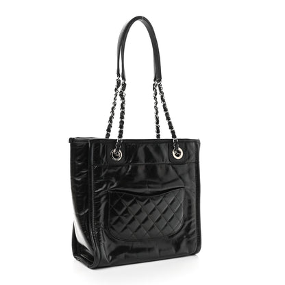 Chanel Glazed Calfskin Mini Deauville Tote Black 3 of 9