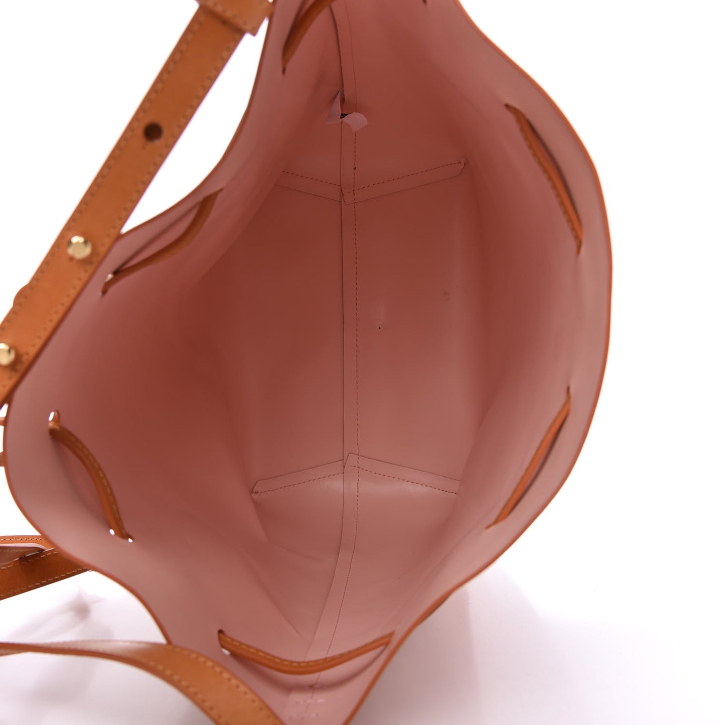 Vegetable Tanned Calfskin Bucket Bag Cammello Rosa