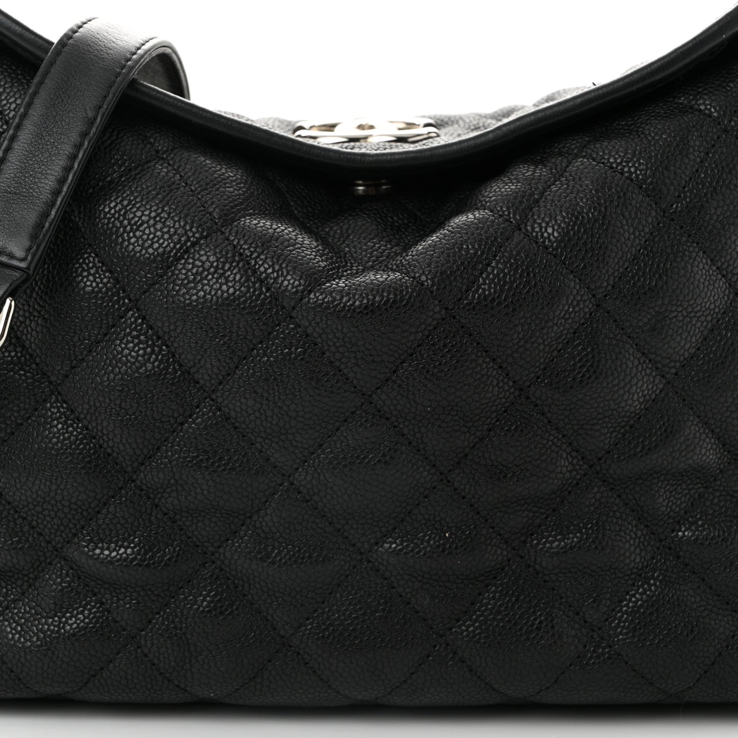 Caviar Quilted French Riviera Hobo Black