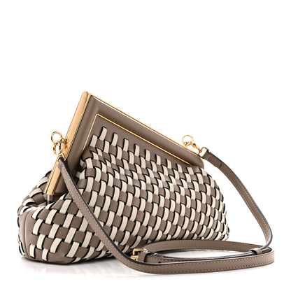 Fendi Vitello Grace Intreccio Small Fendi First Tortora White Rice 3 of 11