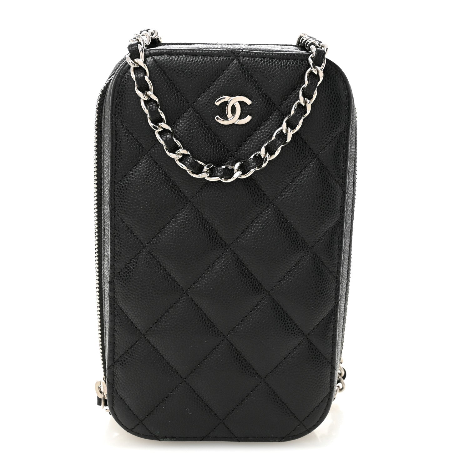 Chanel Caviar Quilted Phone Holder Wallet On Chain WOC Black 1 of 10