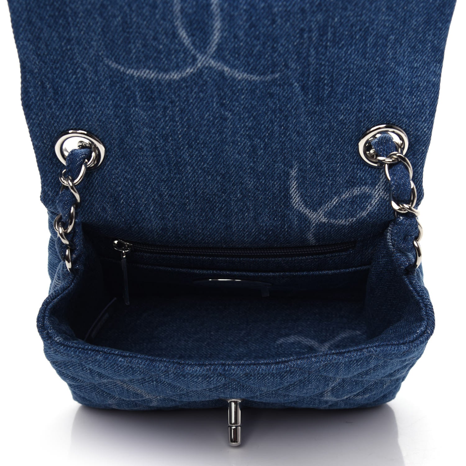 Chanel Denim CC Quilted Mini Square Flap Blue 5 of 10