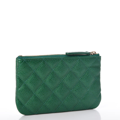 Chanel Caviar Quilted Small Cosmetic Case Green 3 of 8